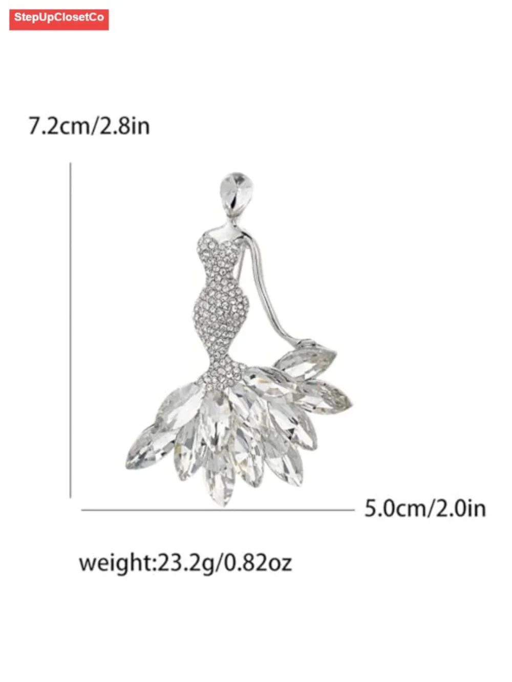 Rhinestone Lady Brooch Pin Colorful Crystal Lapel Pin Suit Collar Dress